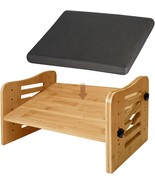 Myplace Bamboo Adjustable Under Desk Footrest With Memory Foam Pad -, Bu... - $77.60 CAD