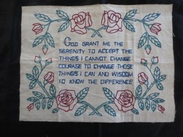 Completed God Grant Me The Serenity Liquid Embroidery Panel - 14-1/2&quot; X 11&quot; - £11.01 GBP