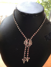 JAY FLEX Sterling Silver 1940s CLEAR COLOR NECKLACE RHINESTONES 15.5” We... - £99.55 GBP