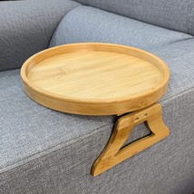 Xchouxer Side Tables Natural Bamboo Sofa Armrest Clip-On Tray, Ideal for - $44.99