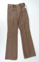 New Vintage Flare Leg Pants Boys Sz 16 24x29 Deadstock 70s USA Plaid Perm Press - £37.38 GBP