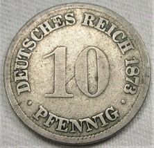 1873-G Germany 10 Pfennig VG Coin AE351 - £8.53 GBP