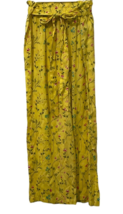 Rare Edition Girls Straight Leg Pants Size 12 Yellow Floral Print Tie El... - £13.97 GBP