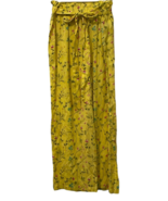Rare Edition Girls Straight Leg Pants Size 12 Yellow Floral Print Tie El... - £13.86 GBP