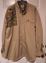 Mossy Oak Apparel Long Sleeve Shooter Shirt Mens Size 3XL Khaki Obsessio... - $29.10