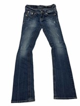 MISS ME Jean JP5468B” Boot Embroidered Pocket Stretch Distressed Jeans 26x32.5 - £16.41 GBP