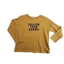 For The Republic Long Sleeve Shirt Womens M Yellow Distressed Follow You... - $12.34