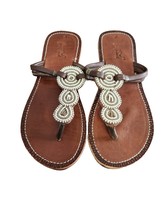 Her Best Foot Forward Slip On Beaded Thing Footwear Size 9 - $375.15 MXN