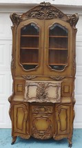 French Provincial Heavily Carved Two Piece Secretary Desk - $1,732.50