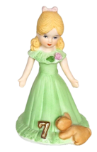 1983 ENESCO Figurine Birthday Girl Blonde Age 7 Growing Up Collection Vintage - £5.58 GBP