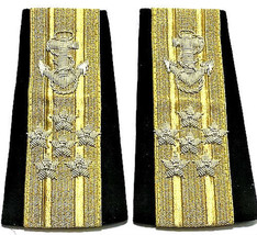 New Us Navy Soft Shoulder Boards Admiral Six Stars Unique Non Issued Cp Made - £55.39 GBP