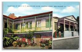 Beauregard Home Courtyard New Orleans Louisiana LA UNP Linen Postcard Y8 - £2.28 GBP