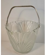 Glass Ice Bucket Frosted Pattern with Metal Handle - $34.27 CAD