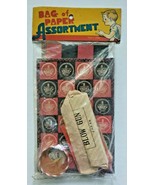 Vintage 60&#39;s Bag Of Paper Assortment  Party Favors Made In Japan NOS Duck - £23.69 GBP
