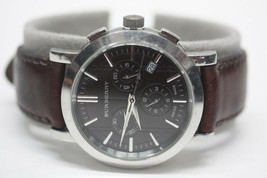 Burberry Watch Men&#39;s Chronograph Brown Leather Strap 40mm BU1383 - £194.39 GBP