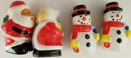 Christmas Ceramic Santa and Frosty Salt &amp; Pepper Shakers 2 Pc Set, Select Set - £2.34 GBP