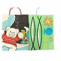 2 VTG Bloomingdales Paper Bags &#39;90 Laurie Rosenwald Fish &amp; &#39;86 Fontanell... - $44.69