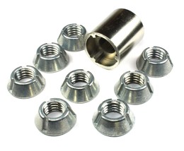 Socket + 12pc 5/16-18 Tri-Groove Tamper Proof Security Nuts Tool, Zamak5... - £43.85 GBP