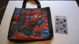 Marvel Spider-Man reusable Tote Bag 2013 &amp; 45 New Spiderman Stickers  - $10.58