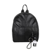 Fashion Solid Color School Bags Women Girls Retro PU Leather Casual Small Backpa - £15.46 GBP