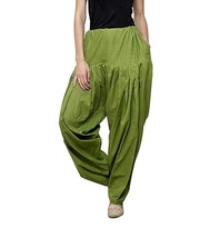 Beautiful Regular Fit Women&#39;s Cotton Patiala Salwar Pants Salwar Pajamas Green - £13.77 GBP