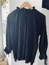 Black Pease Woman Stylish Blouse Italy Size M - £12.71 GBP