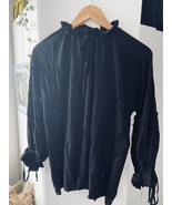 Black Pease Woman Stylish Blouse Italy Size M - $22.12 CAD
