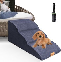 AAA High Density Extended Foam Dog Ramp&amp;Steps 3 Tiers,15.7 High,Non-Slip Dog - £45.98 GBP