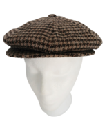 Country Gentleman Cabbie Driver Cap Size 7 Newsboy Hat Brown Tweed Hound... - $41.62 CAD