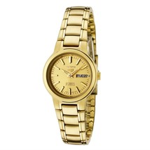 Seiko 5 SYME46 Automatic All Gold Dial Stainless Steel Woman&#39;s Watch SYME46K - £118.63 GBP