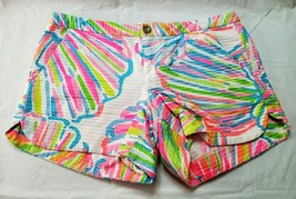 Lilly Pulitzer Women&#39;s 00 Shorts Pink Blue Green Seashell Spring Tropical - £18.30 GBP