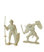 Medieval Knight vtg plastic toy figure 1960 britain marx mpc lot White S... - £10.91 GBP