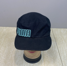 Puma Military Style With Embellished Sides Black Buckle back Hat Teal Letters - £8.83 GBP