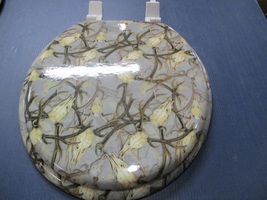  CUSTOM  Hydro-Dipped ROUND Toilet Seat and Lid - Cow Skulls  Pattern - £27.65 GBP