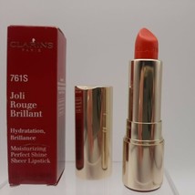 Clarins Joli Rouge Brillant Perfect Shine Sheer Lipstick 761S Spicy Chili, Nib - $19.79