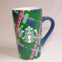 Starbucks Ceramic Tall Coffee Mug 16 Fl oz Green Red And Blue In Color 2... - £10.63 GBP