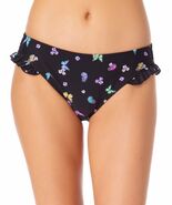 MSRP $20 California Waves Juniors Ruffle Hipster Bikini Bottoms Black Si... - $181.60 MXN
