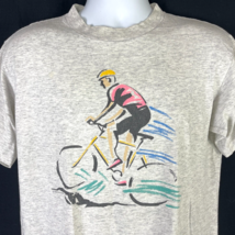 Touring Bike Cyclist Vintage Single Stitch L Sof Tee T-Shirt size Large ... - £37.01 GBP