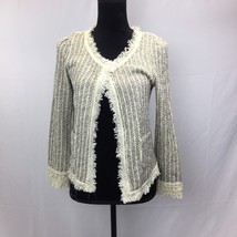ZARA Basics Size small texture marbled fringe lace accent open cardigan ... - £23.94 GBP