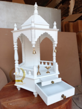 wooden temple white Marbal look Mandir Pooja Ghar Mandap For Worship home Temple - £668.87 GBP