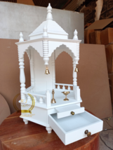 wooden temple white Marbal look Mandir Pooja Ghar Mandap For Worship home Temple - $850.30