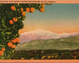 Orange and Snow Capped Mountains in California Postcard PC566 - $4.99
