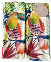 Tropical Toucan Bird Kitchen Dish Towels Set of 2 Beach Summer House 18x28&quot; - £19.53 GBP