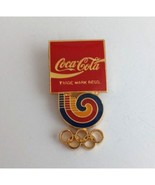 Vintage Coca-Cola Seoul Olympic Gold Rings Olympic Lapel Hat Pin - £11.05 GBP