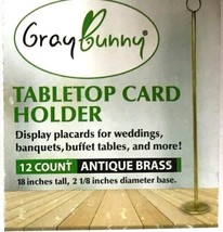 Tabletop Card Holder 18&quot;Tall Antique Brass 12 pack GrayBunny GB-679B - $9.90