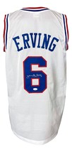 Julius Dr J Erving Signed Custom White Pro-Style Basketball Jersey JSA - $242.50