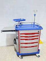Red, white, blue hospital medicine trolley high quality ABS medicine cart - $420.00
