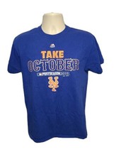 2015 Majestic New York Mets Take October Post Season Adult Medium Blue TShirt - £15.94 GBP