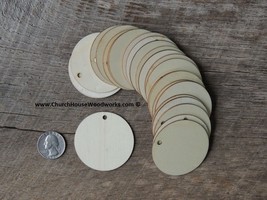 100 Count 2 Inch Wood Tag Circle Shape Diy 2 Inch Wooden Coin Craft Round - $37.99