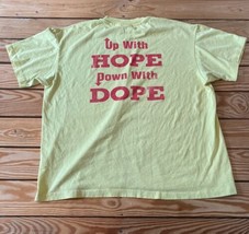 Vintage Single Stitch Hanes Men’s Up With Hope Down Dope T Shirt Sz L Yellow R1 - £38.98 GBP